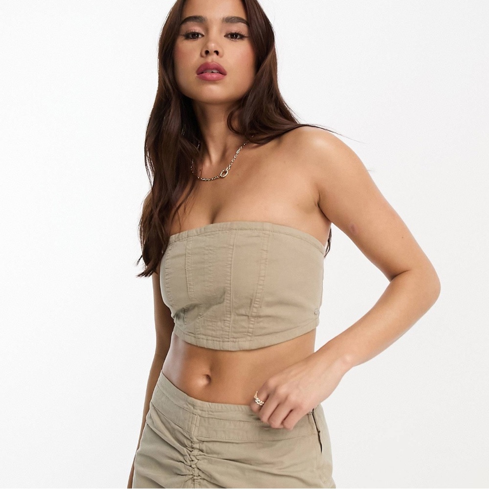 Taupe Bandeau Top